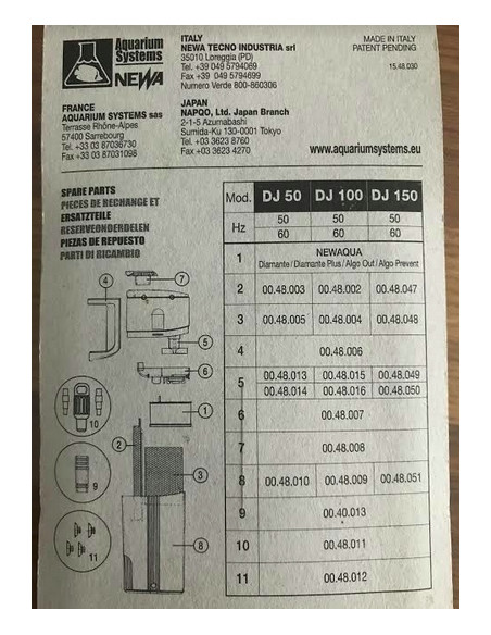 Cartouche AQUARIUM SYSTEMS DJ 150